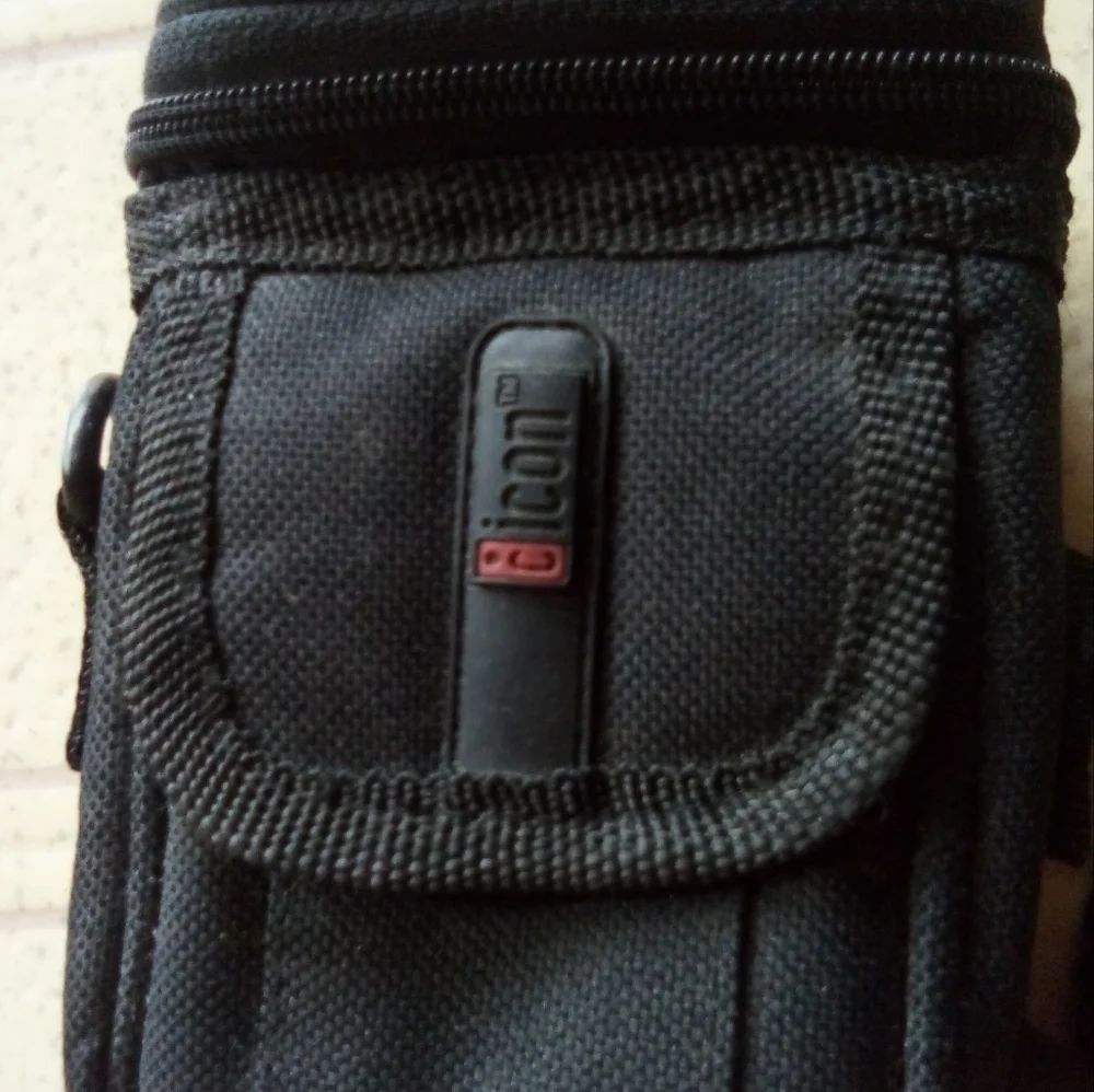 Vintage icon Small Black Digital Camera Case Pouch with Shoulder Strap